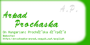 arpad prochaska business card